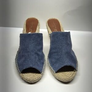 Patricia Green peep toe Espadrilles size 9 blue